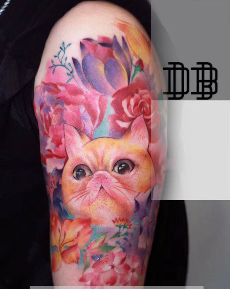 原创猫猫纹身图片