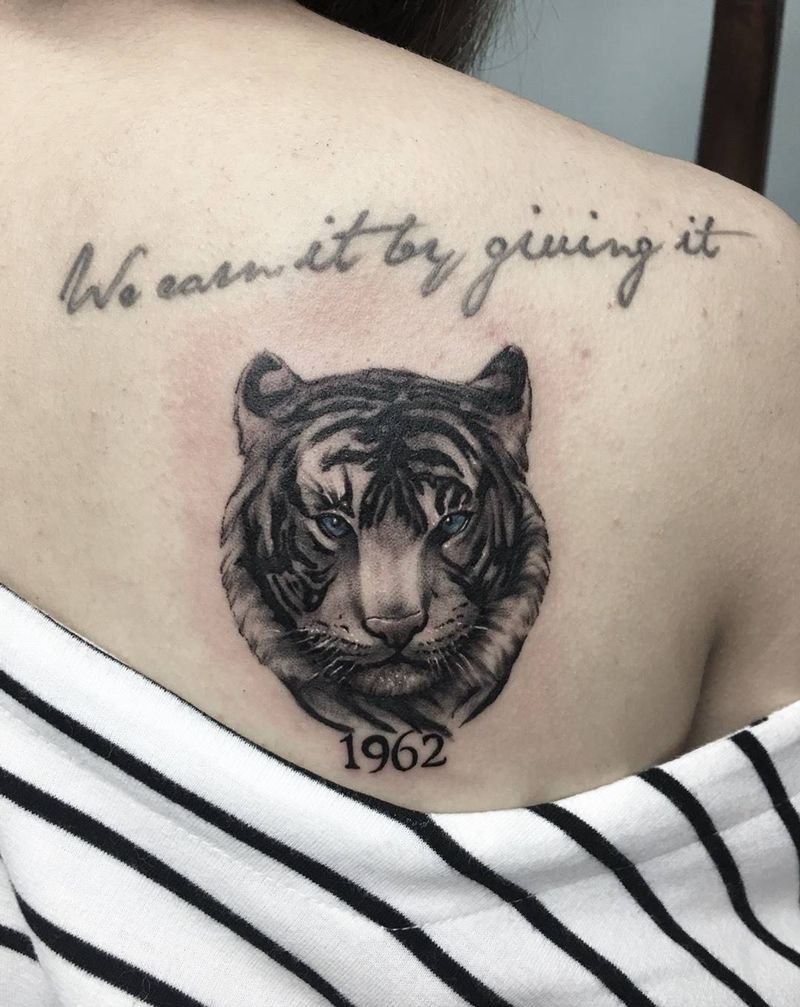 虎头 英文非本店作品纹身图片