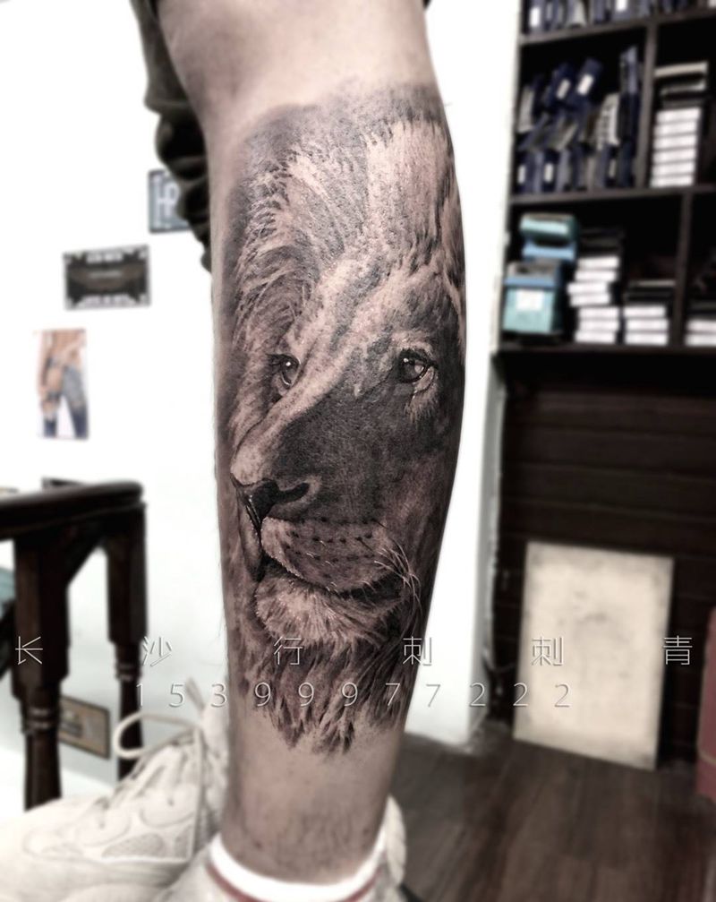 狮纹身图片