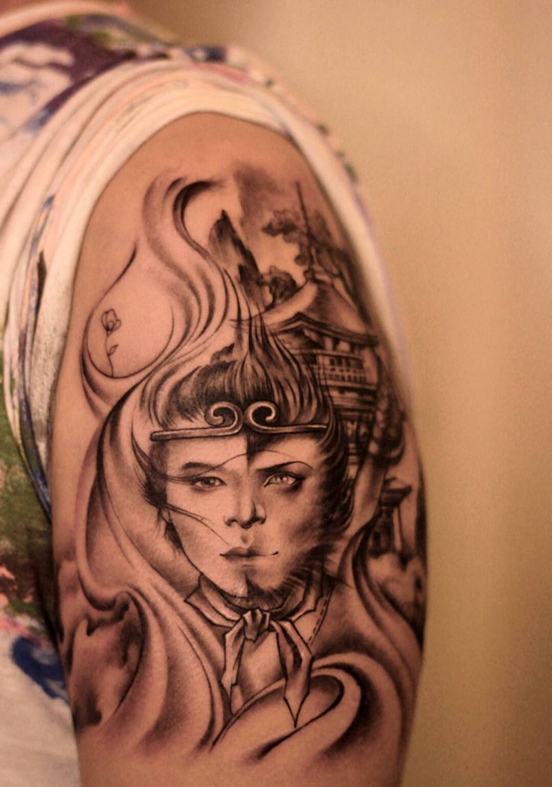 原创孙悟空纹身图片_手臂新传统孙悟空纹身图案