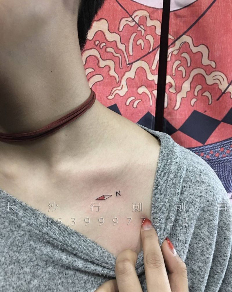 指南针纹身图片