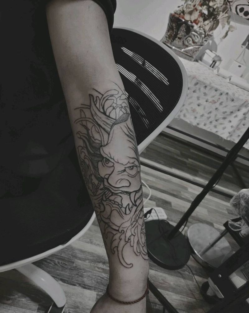 般若纹身图片_手臂新传统纹身图案