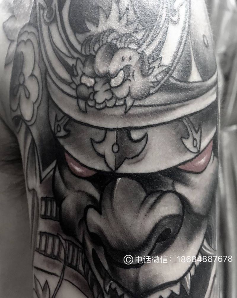 鬼武士纹身图片