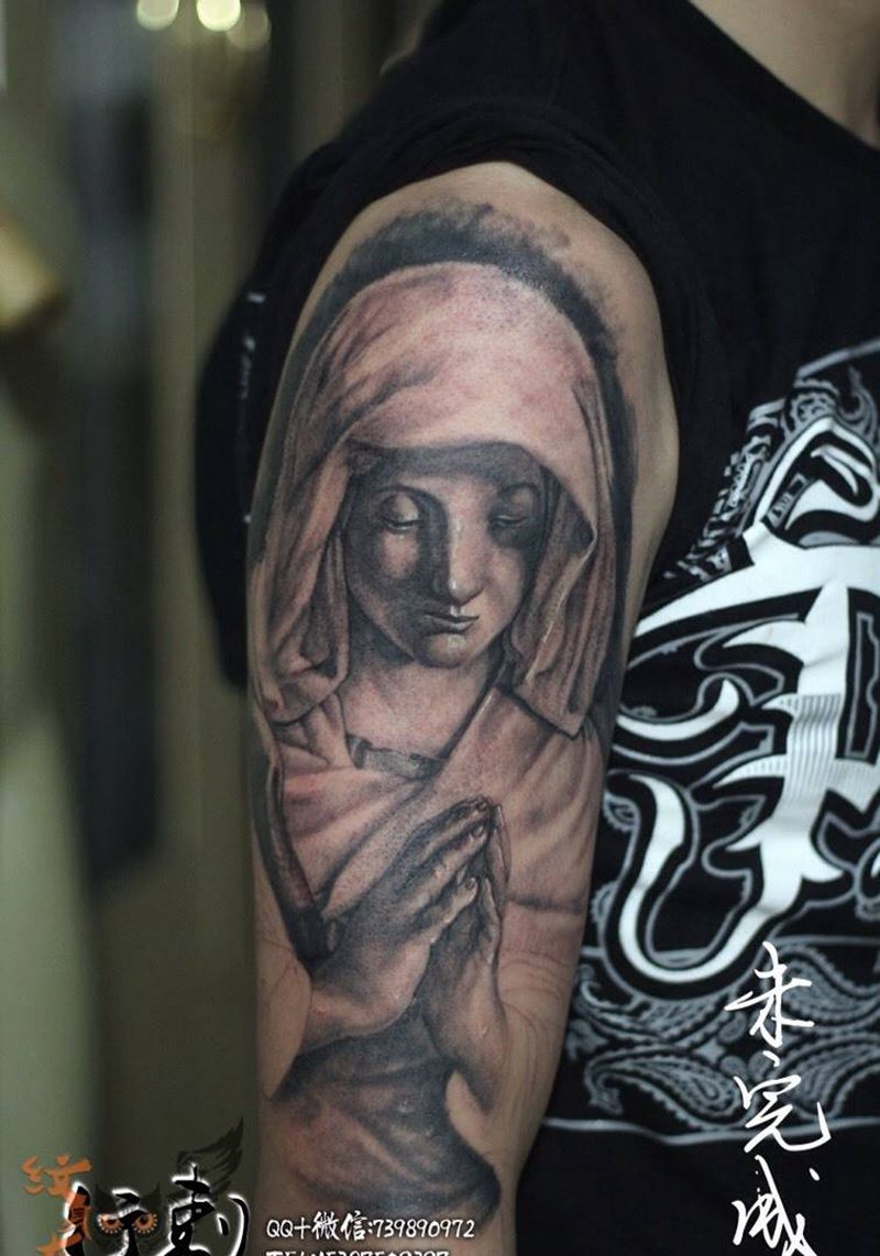圣母纹身图片_欧美宗教纹身图案