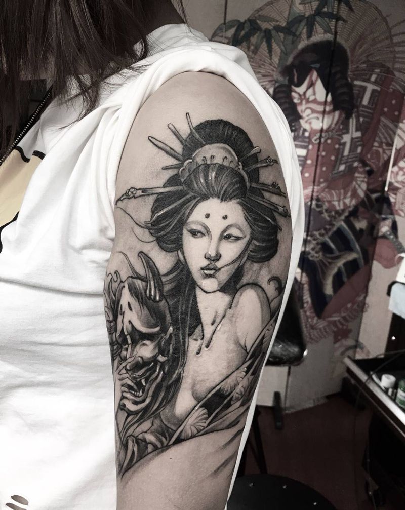 艺妓纹身图片