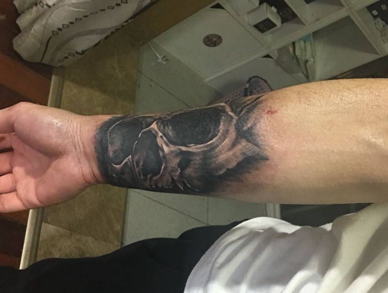 欧美写实骷髅纹身图片