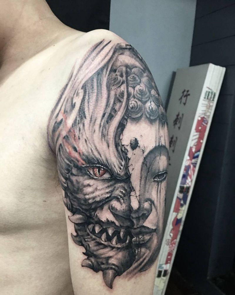 佛与魔纹身图片