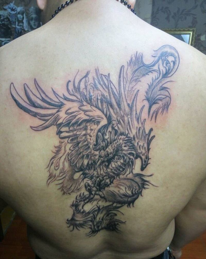 凤凰纹身图片_传统成品纹身图案