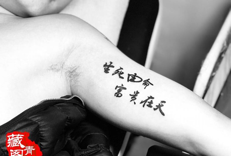 生死由命富贵在天纹身图片