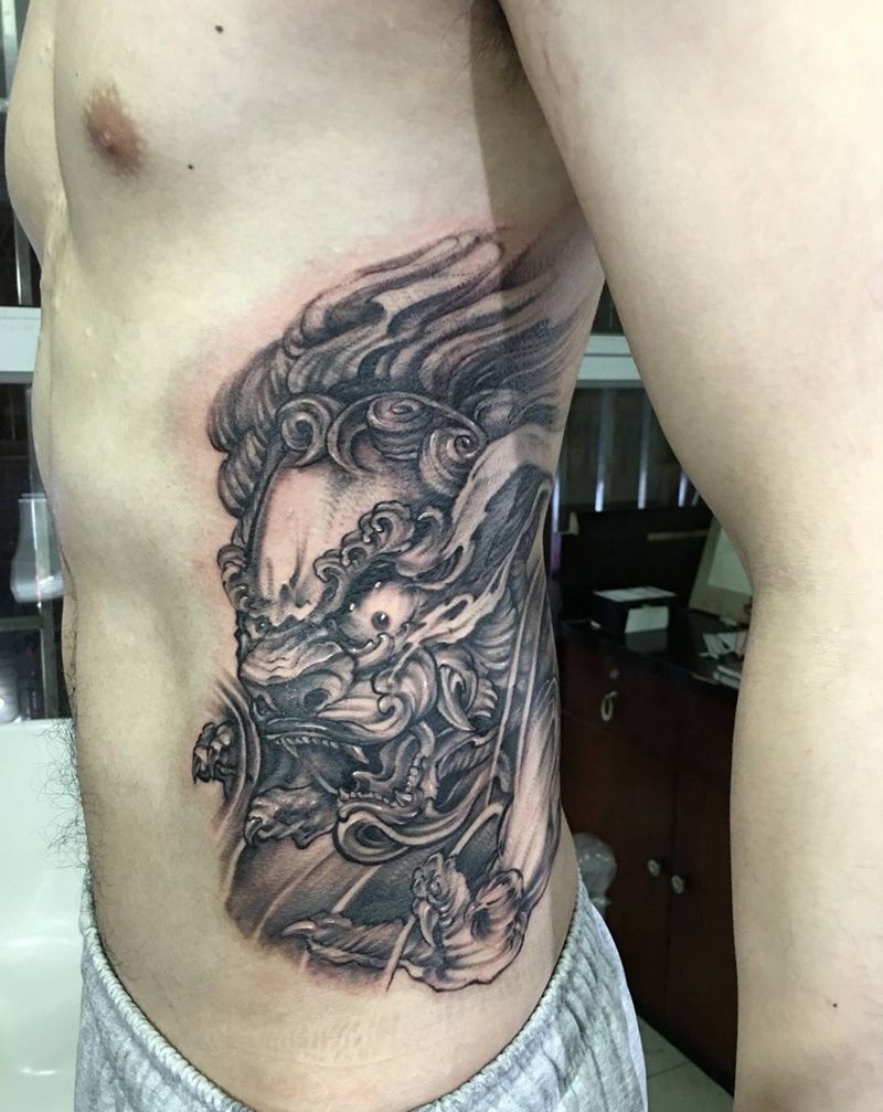 福狮纹身图片