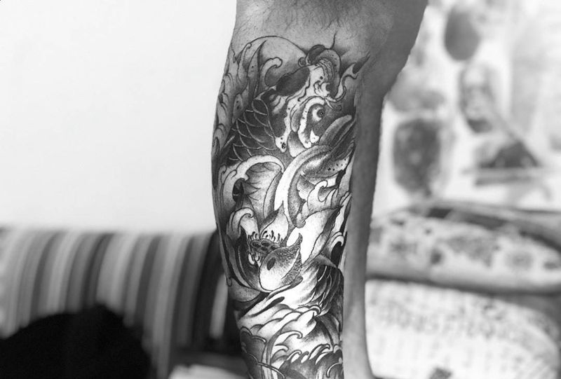 大鲤鱼纹身图片