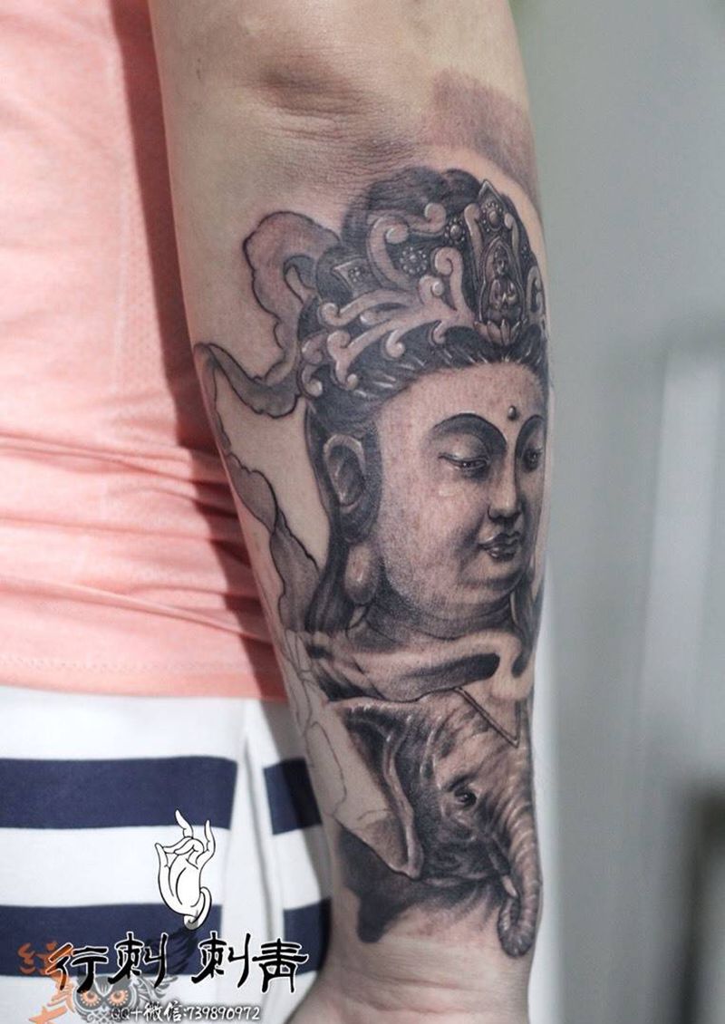 普贤菩萨纹身图片