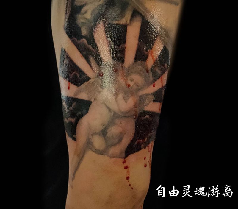 血天使纹身图片_欧美写实纹身图案