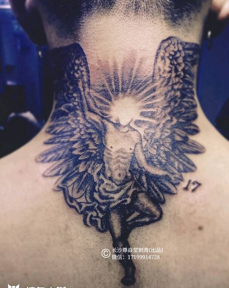 天使(未完，还差白色)纹身图片