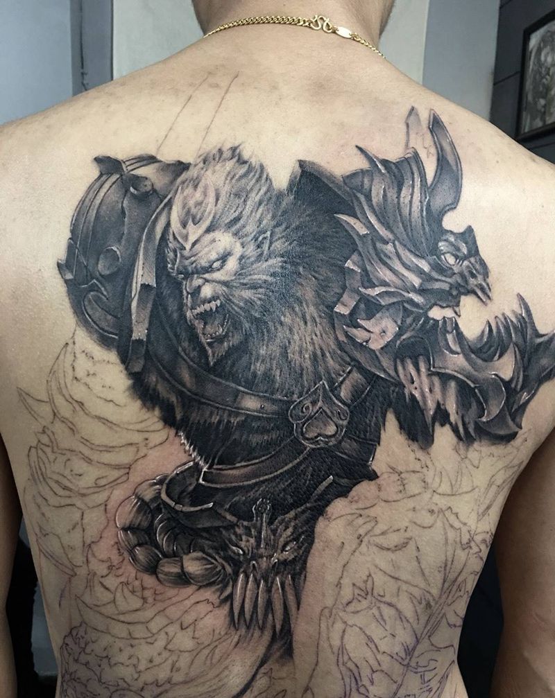 猴子未完成纹身图片