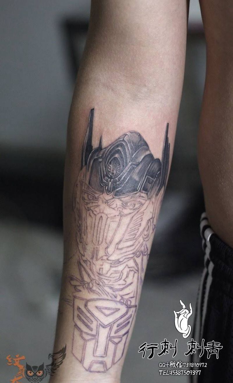 变形金刚未完成纹身图片