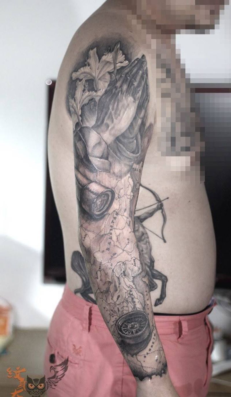 法文版中东地图纹身图片