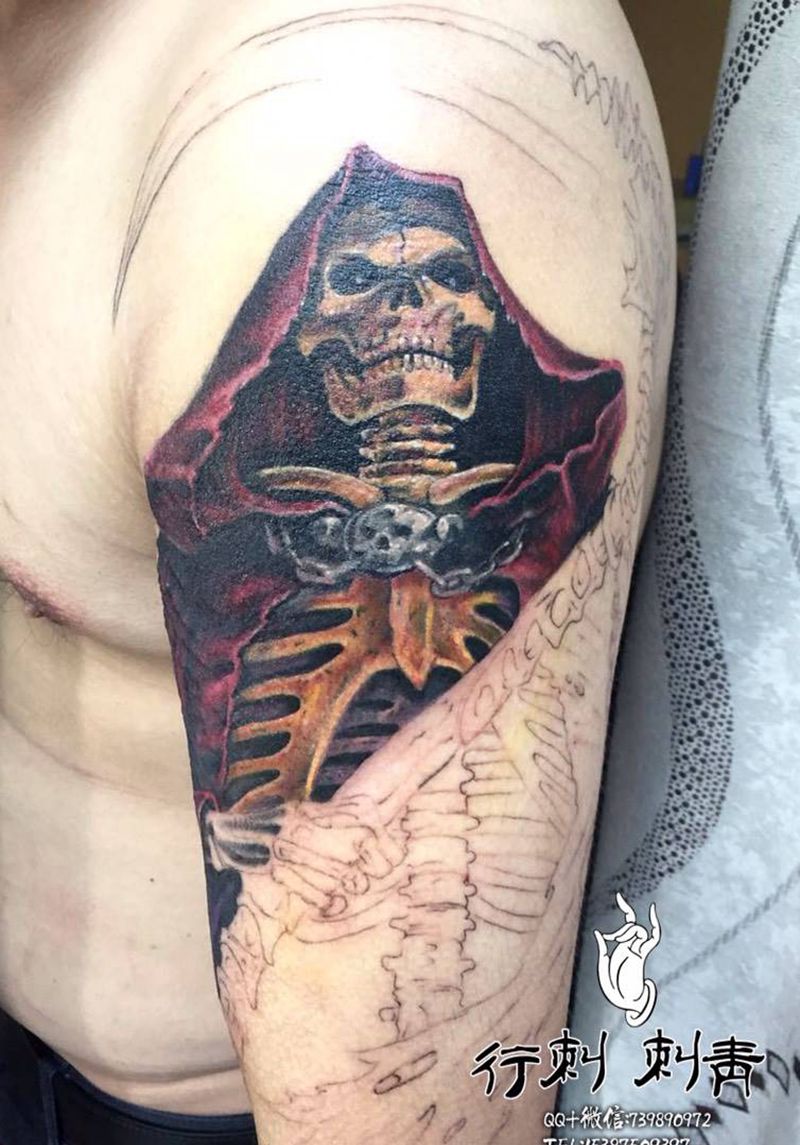 死神未完成纹身图片