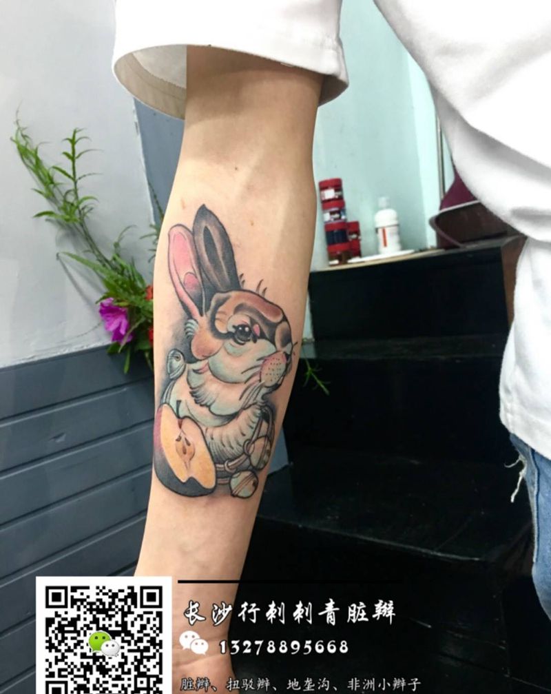 兔纹身图片