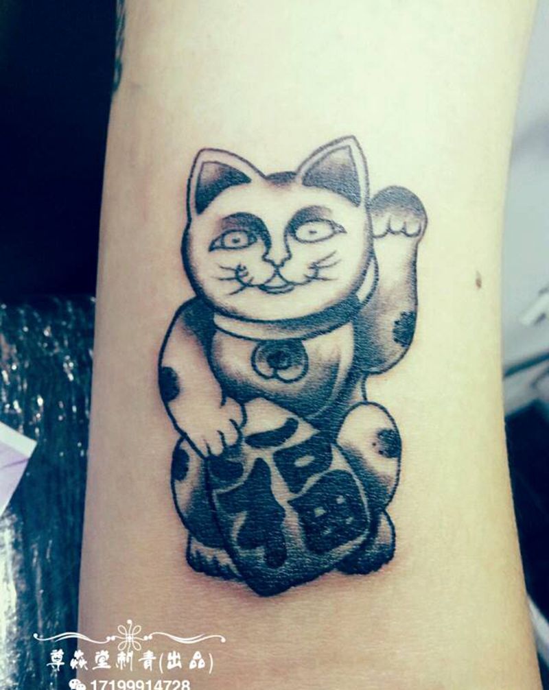 喵纹身图片