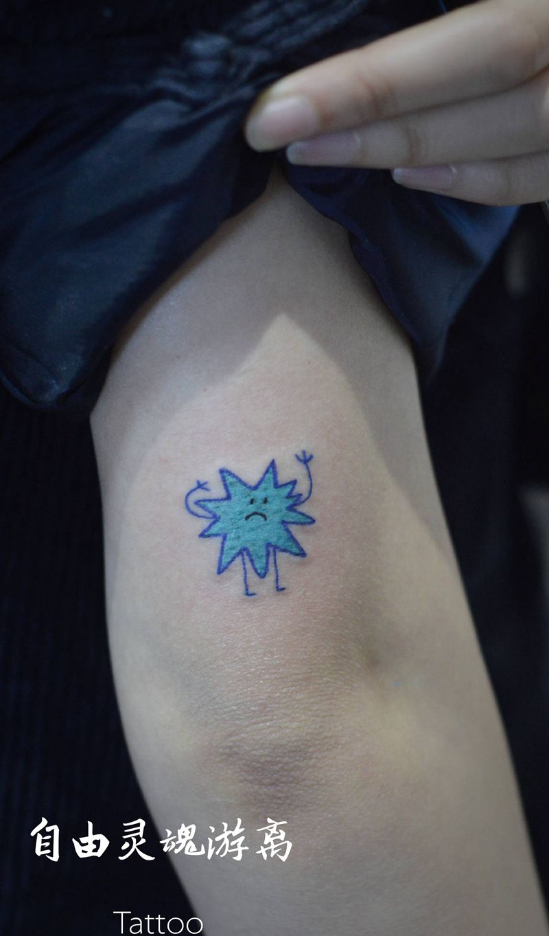 蓝星纹身图片_手臂New School纹身图案