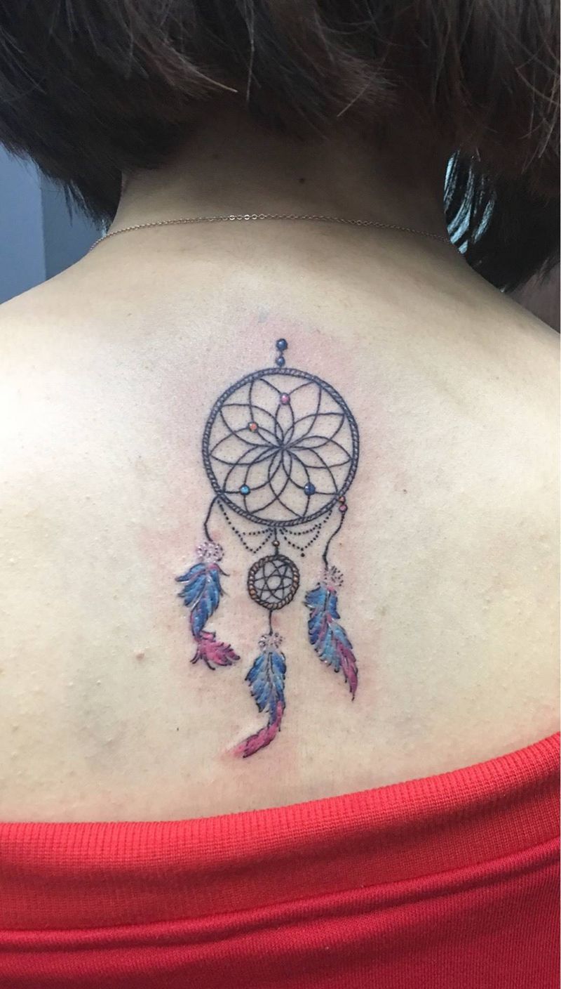 捕梦网纹身图片