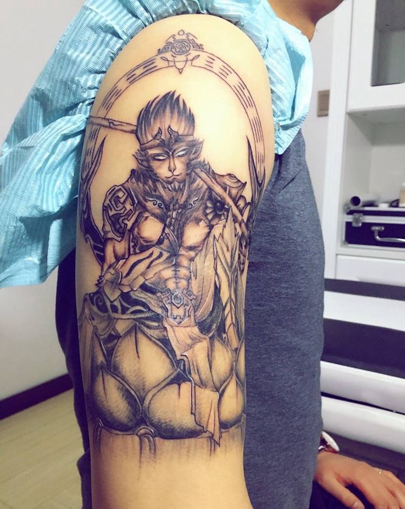 猴子、斗战圣佛纹身图片