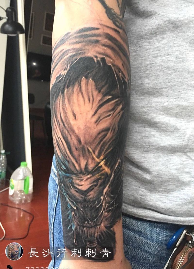 狮子狗纹身图片