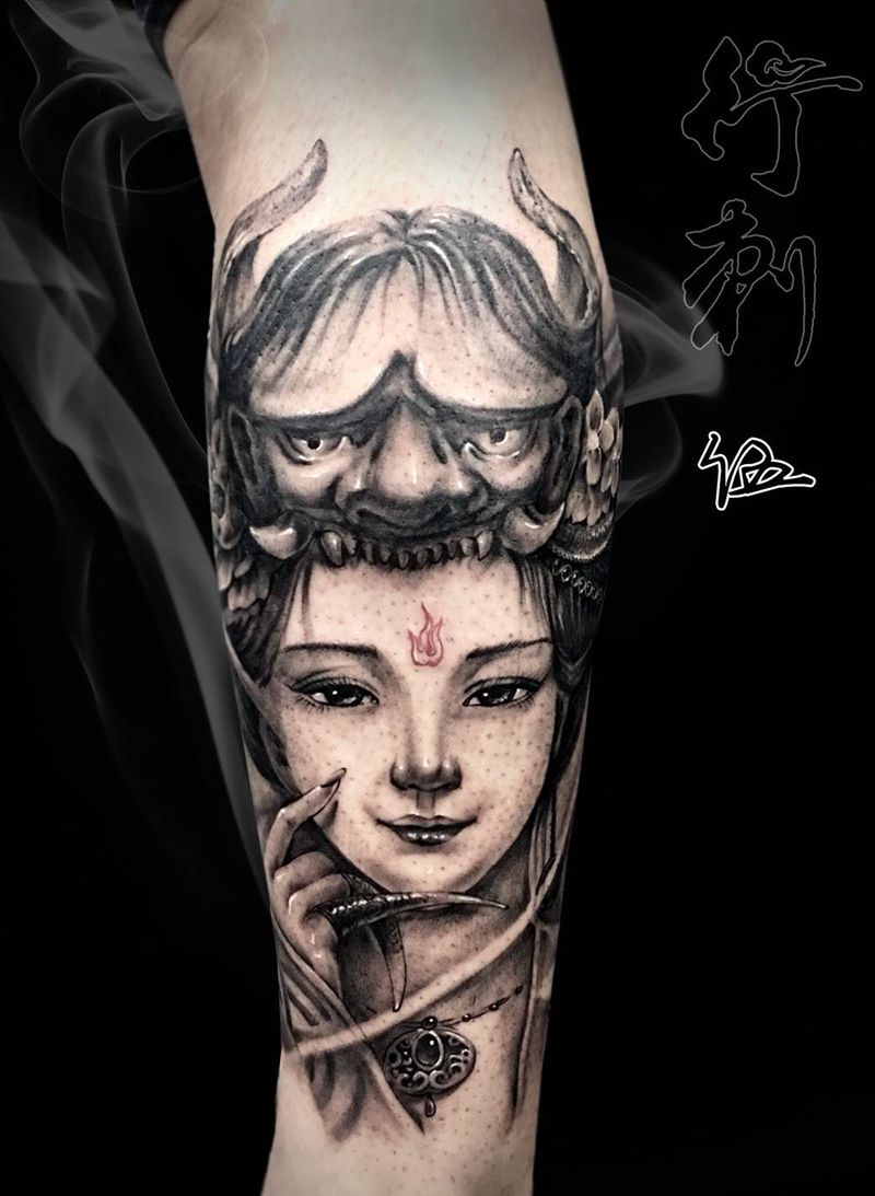 艺妓纹身图片