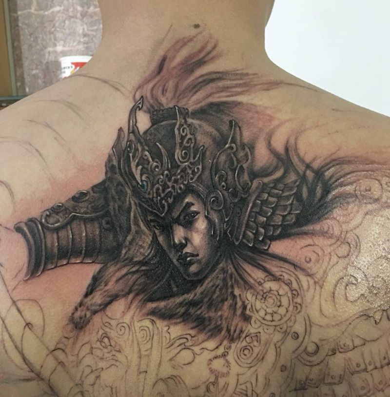 赵子龙 未完成纹身图片