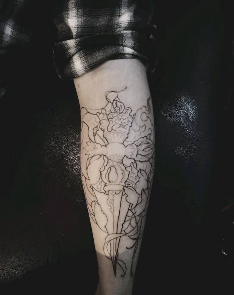 驻店割线纹身图片