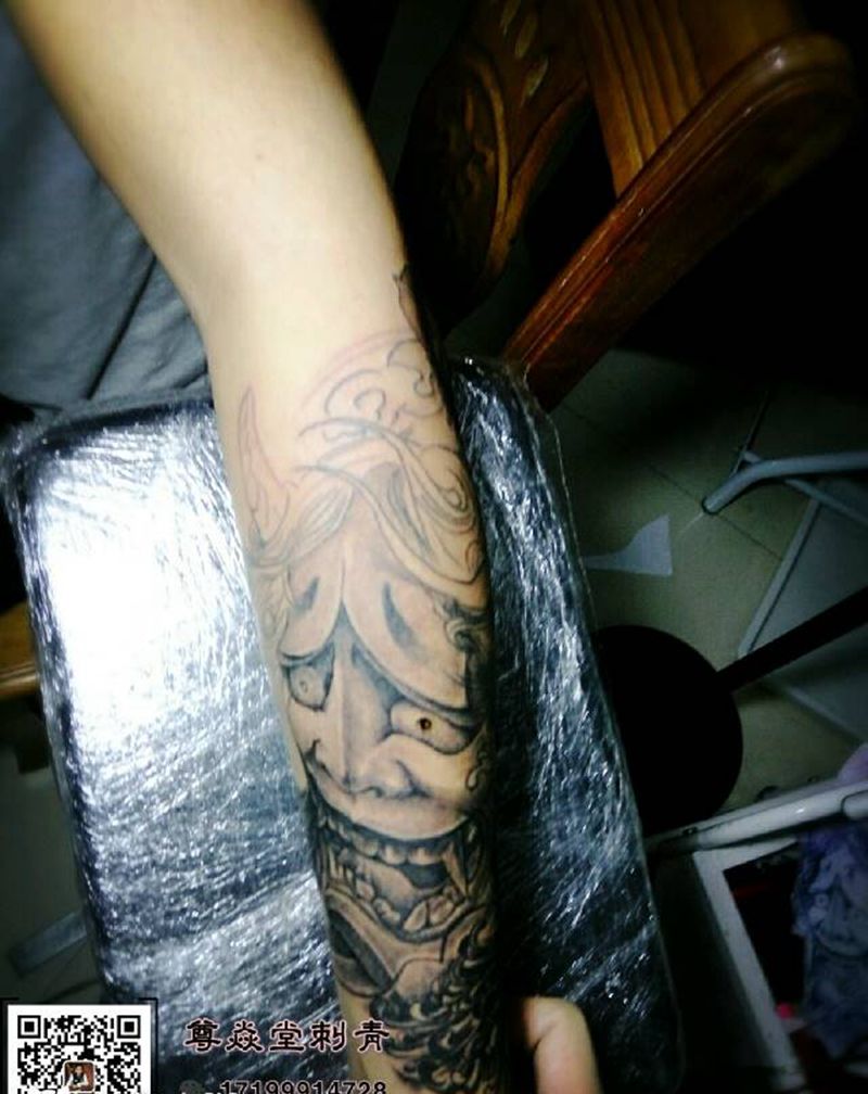 传统花臂未完纹身图片