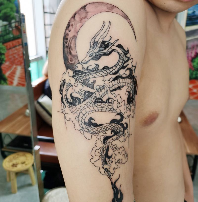 龙纹身图片_手臂图腾纹身图案