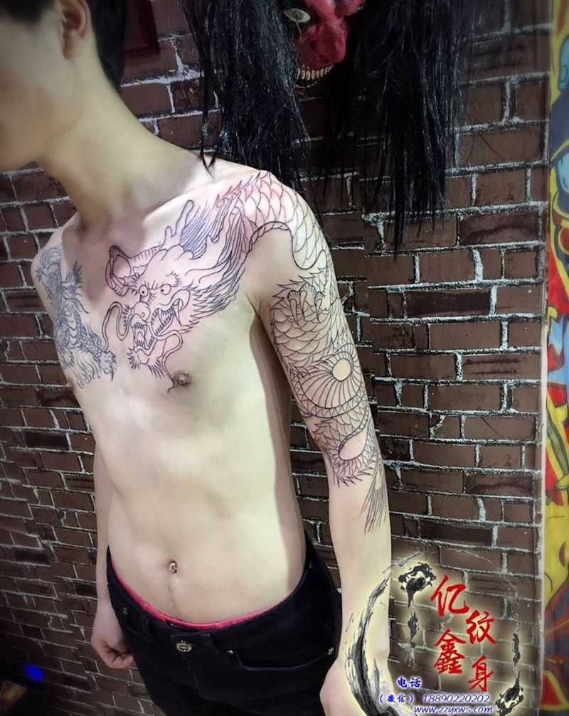 线条 下次上色纹身图片