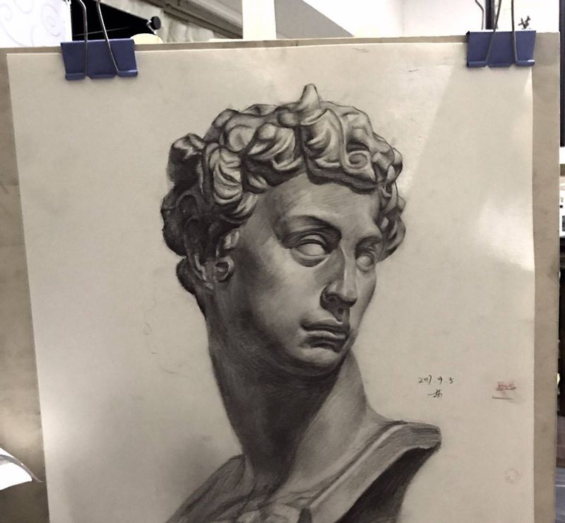石膏像纹身图片_欧美人物手稿纹身图案