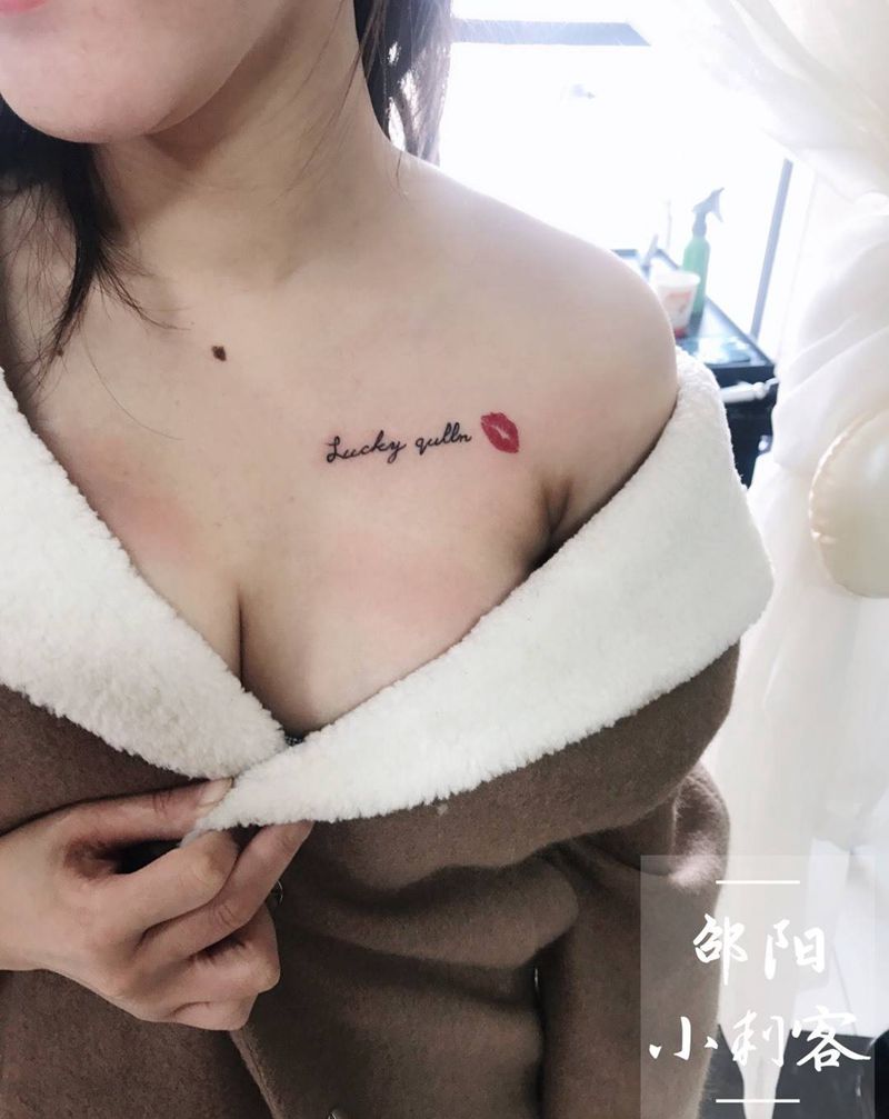 烈焰红唇纹身图片