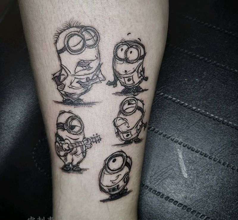 小黄人纹身图片_点刺Old School纹身图案