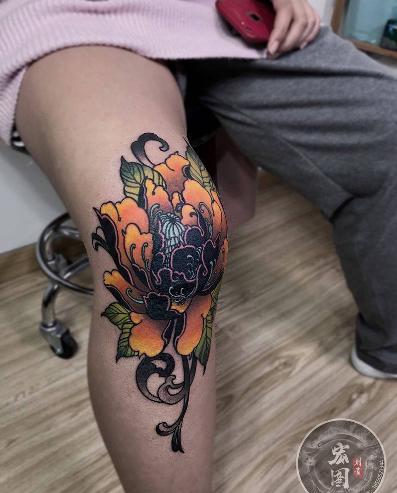 传统遮盖纹身图片_脚部腿部新传统New School纹身图案