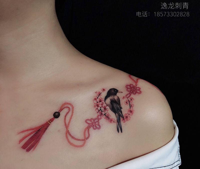 精致中国风纹身图片_肩部新传统纹身图案