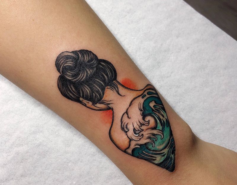 遮盖纹身图片_手臂New School纹身图案