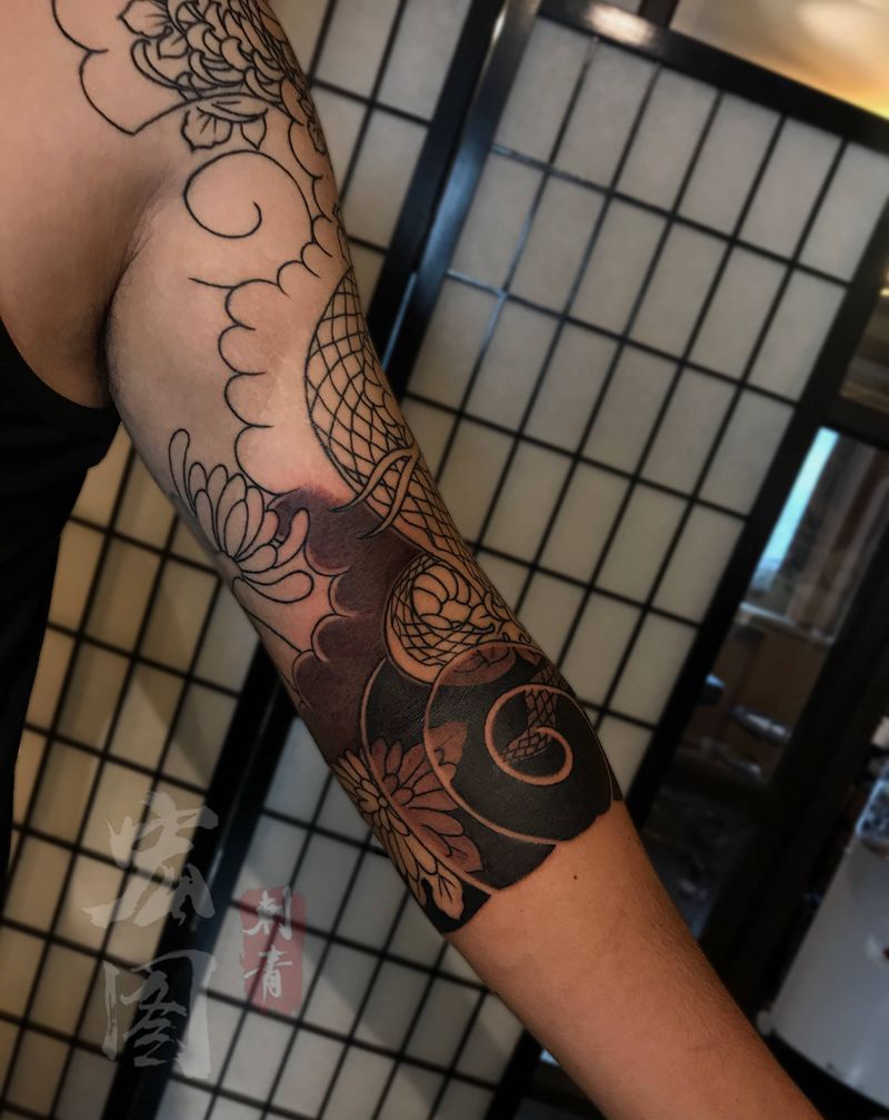 传统纹身图片_手臂老传统新传统纹身图案