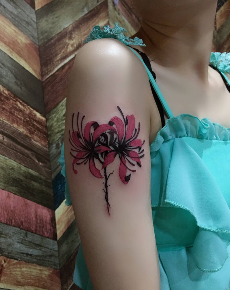 彼岸花纹身图片_手臂纹身图案