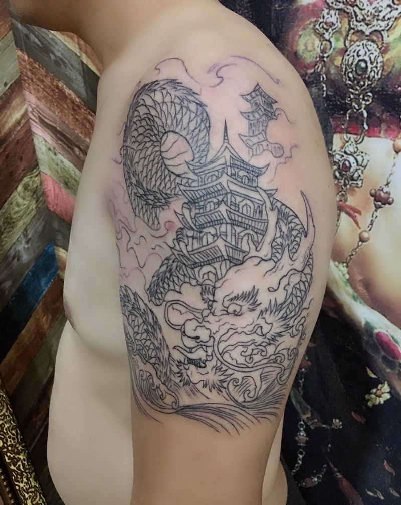 线条纹身图片_手臂纹身图案