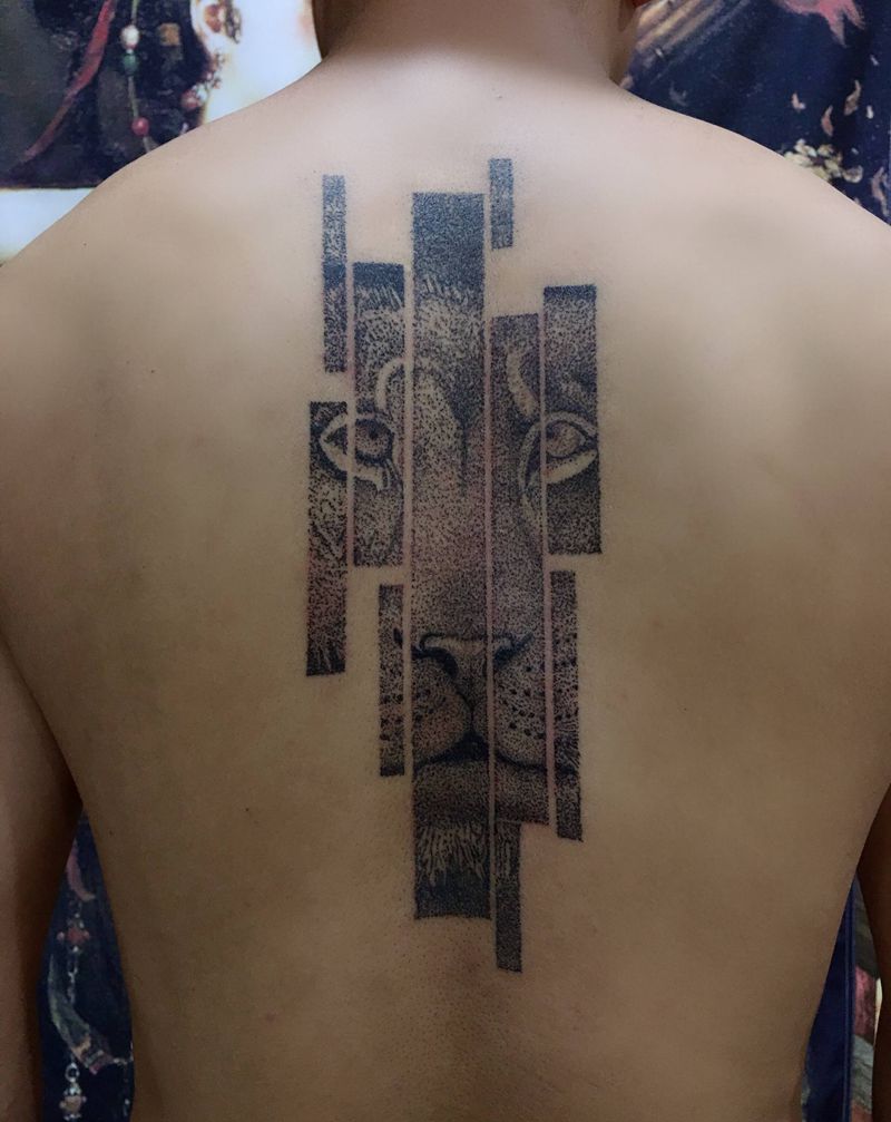 点刺纹身图片_背部纹身图案