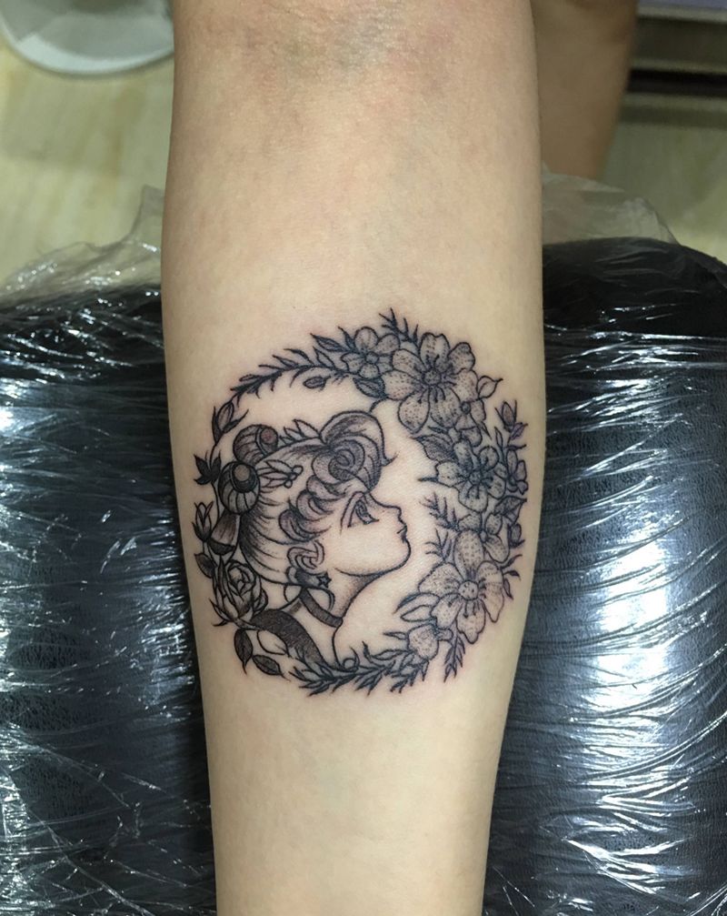 小清新花环纹身图片_手部纹身图案