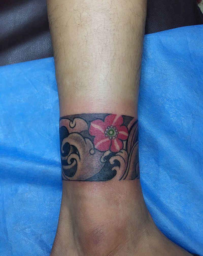 脚环纹身图片_脚部纹身图案