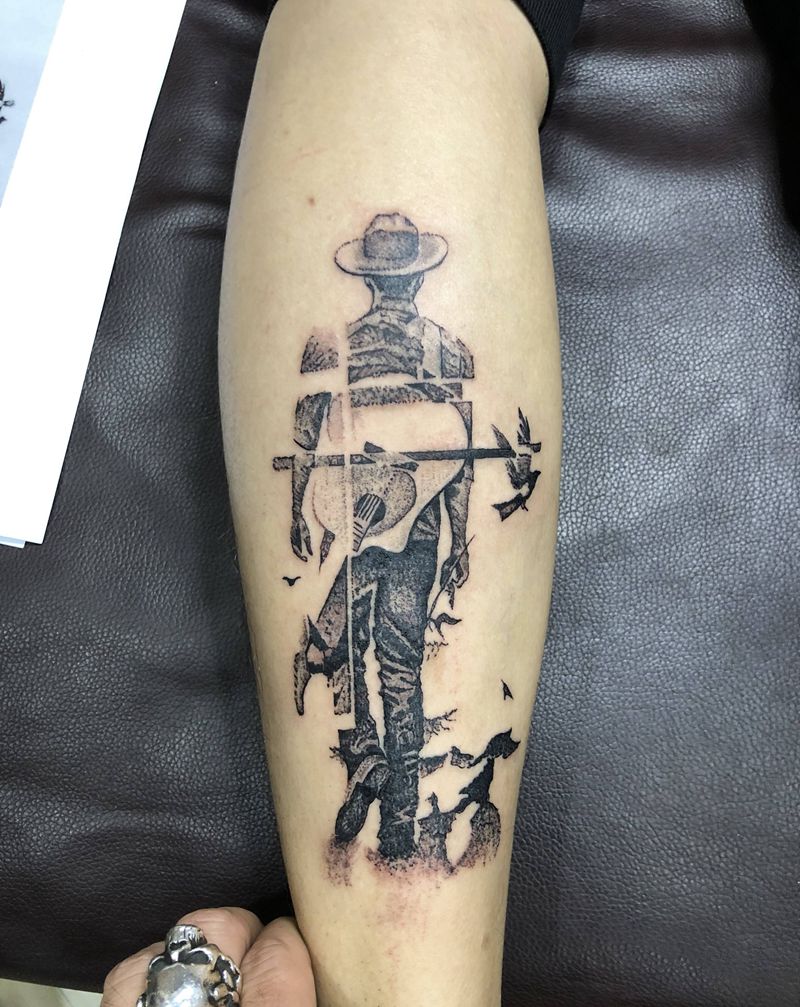 帅哥自带图纹身图片_腿部纹身图案