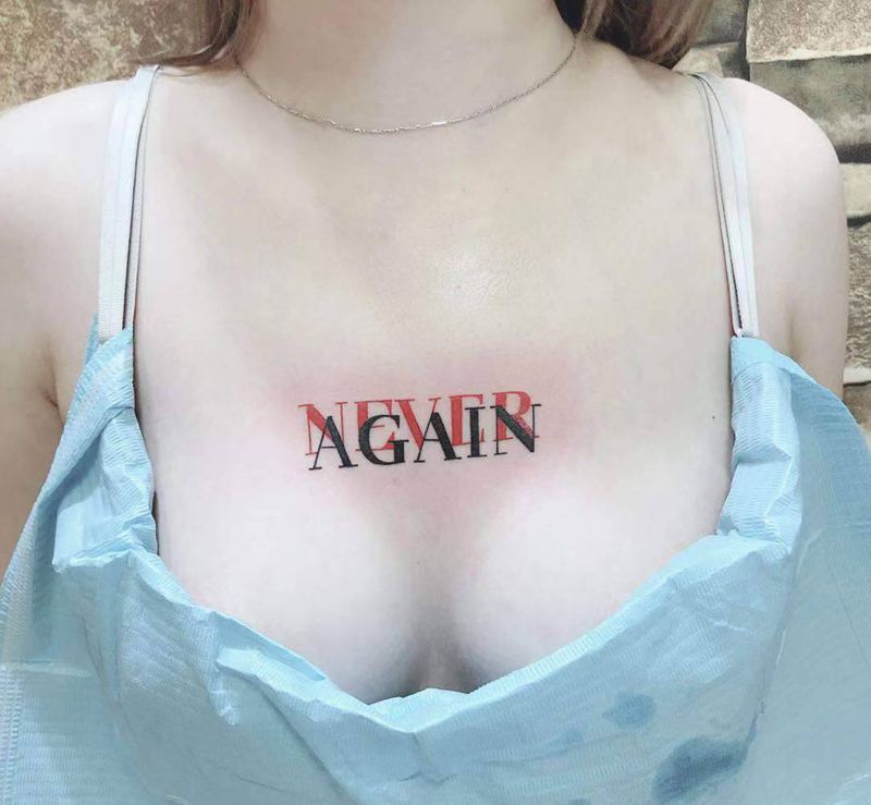 英文纹身图片_胸部纹身图案