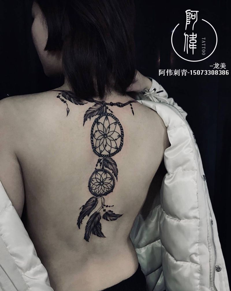 捕梦网纹身图片