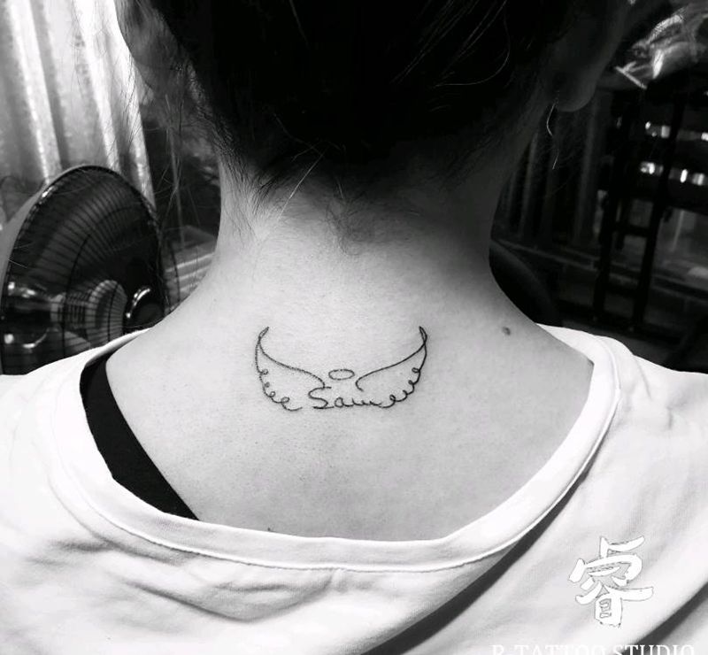 小清新翅膀纹身图片